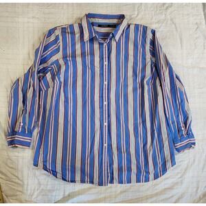 Lauren Ralph Lauren Women's Multicolor Striped Long Sleeve Button Up Blouse 22W